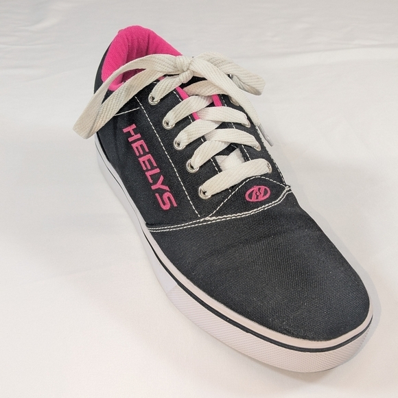 Heelys GR8 Pro 20 Skate Shoe Black and Pink Logo Canvas Sneakers Woman's Size 7 - Picture 3 of 11